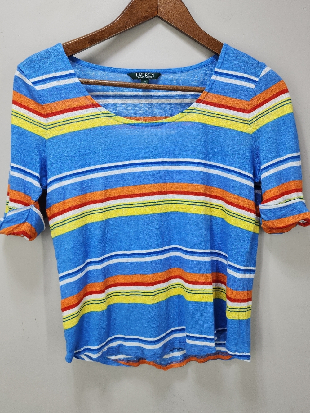 Lauren Ralph Lauren Classic Striped Linen T-Shirt